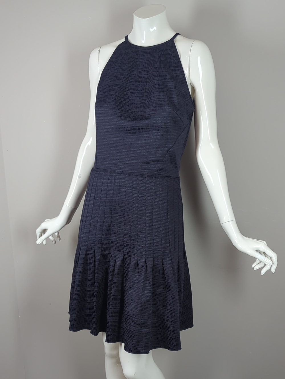 REISS Marelle Textured Pleated-Skirt Dress Halter Designer Size 2 Nwt